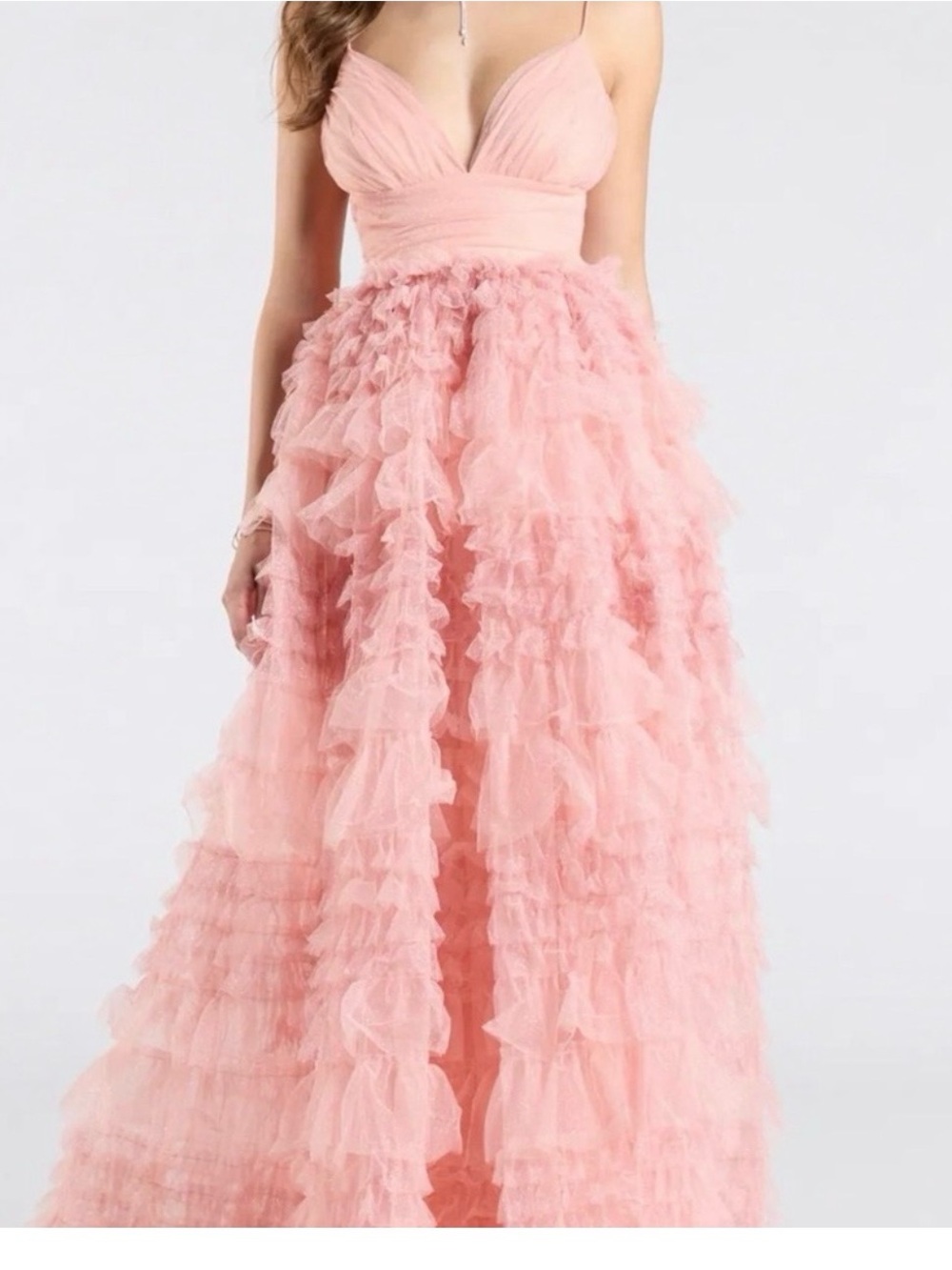 Windsor Dress Sz M Quinceanera Fairy Glitter Ball Gown Peach Pink Prom Hoco - Picture 2 of 11